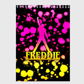 Скетчбук с принтом Freddie в Курске, 100% бумага
 | 48 листов, плотность листов — 100 г/м2, плотность картонной обложки — 250 г/м2. Листы скреплены сверху удобной пружинной спиралью | bohemian | brian | freddie | john | mercury | must go on | queen | rhapsody | roger | taylor | the miracle | the show | богемская | рапсодия | роджер тейлор | фредди меркьюри