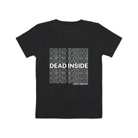 Детская футболка хлопок с принтом Dead inside в Курске, 100% хлопок | круглый вырез горловины, полуприлегающий силуэт, длина до линии бедер | dead incide | dead inside | deadinside | деад инсайд | дед инсайд