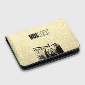 Картхолдер с принтом с принтом Volbeat  в Курске, натуральная матовая кожа | размер 7,3 х 10 см; кардхолдер имеет 4 кармана для карт; | groove metal | hardcore | psychobilly | volbeat | волбит