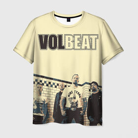 Мужская футболка 3D с принтом Volbeat в Курске, 100% полиэфир | прямой крой, круглый вырез горловины, длина до линии бедер | groove metal | hardcore | psychobilly | volbeat | волбит