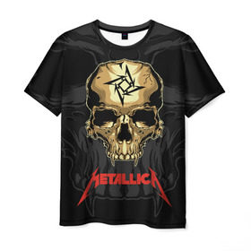 Мужская футболка 3D с принтом Metallica в Курске, 100% полиэфир | прямой крой, круглый вырез горловины, длина до линии бедер | american | james hetfield | kirk hammett | l | metal band | metallic | metallica | music | robot | rock | scales | sitting | skeleton | skull | throne | американская | джеймс хетфилд | кирк хэмметт | ларс ульрих | логотип | метал группа | металл