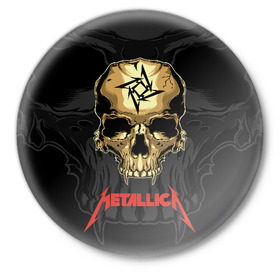 Значок с принтом Metallica в Курске,  металл | круглая форма, металлическая застежка в виде булавки | american | james hetfield | kirk hammett | l | metal band | metallic | metallica | music | robot | rock | scales | sitting | skeleton | skull | throne | американская | джеймс хетфилд | кирк хэмметт | ларс ульрих | логотип | метал группа | металл
