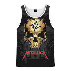 Мужская майка 3D с принтом Metallica в Курске, 100% полиэстер | круглая горловина, приталенный силуэт, длина до линии бедра. Пройма и горловина окантованы тонкой бейкой | american | james hetfield | kirk hammett | l | metal band | metallic | metallica | music | robot | rock | scales | sitting | skeleton | skull | throne | американская | джеймс хетфилд | кирк хэмметт | ларс ульрих | логотип | метал группа | металл