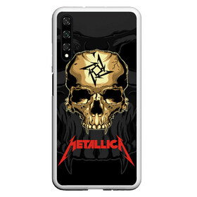 Чехол для Honor 20 с принтом Metallica в Курске, Силикон | Область печати: задняя сторона чехла, без боковых панелей | american | james hetfield | kirk hammett | l | metal band | metallic | metallica | music | robot | rock | scales | sitting | skeleton | skull | throne | американская | джеймс хетфилд | кирк хэмметт | ларс ульрих | логотип | метал группа | металл