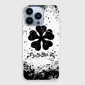 Чехол для iPhone 13 Pro с принтом Черный Клевер испачканный фон в Курске,  |  | Тематика изображения на принте: asta | black bull | black clover | bull | clover | аста | бык | клевер | чёрный бык | чёрный клевер