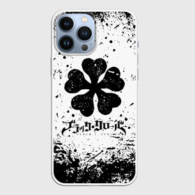 Чехол для iPhone 13 Pro Max с принтом Черный Клевер испачканный фон в Курске,  |  | Тематика изображения на принте: asta | black bull | black clover | bull | clover | аста | бык | клевер | чёрный бык | чёрный клевер