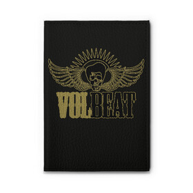 Обложка для автодокументов с принтом Volbeat  в Курске, натуральная кожа |  размер 19,9*13 см; внутри 4 больших “конверта” для документов и один маленький отдел — туда идеально встанут права | groove metal | hardcore | psychobilly | volbeat | волбит