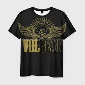Мужская футболка 3D с принтом Volbeat  в Курске, 100% полиэфир | прямой крой, круглый вырез горловины, длина до линии бедер | groove metal | hardcore | psychobilly | volbeat | волбит