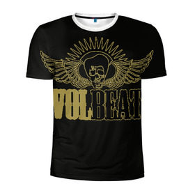 Мужская футболка 3D спортивная с принтом Volbeat в Курске, 100% полиэстер с улучшенными характеристиками | приталенный силуэт, круглая горловина, широкие плечи, сужается к линии бедра | groove metal | hardcore | psychobilly | volbeat | волбит