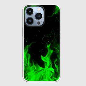 Чехол для iPhone 13 Pro с принтом ЗЕЛЁНЫЙ ОГОНЬ | GREEN FIRE в Курске,  |  | bright | fire | flame | heat | light | wildfire | искры | огненный | огонь | пламя | пожар