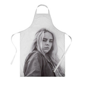 Фартук 3D с принтом BILLIE EILISH в Курске, 100% полиэстер | общий размер — 65 х 85 см, ширина нагрудника — 26 см, горловина — 53 см, длина завязок — 54 см, общий обхват в поясе — 173 см. Принт на завязках и на горловине наносится с двух сторон, на основной части фартука — только с внешней стороны | ayelish | bad guy | bellyache | bilie eilish | bilie elish | billie | billie eilish | eilish | electronic | elish | music | били айлиш | билли айлиш | эйлиш | элиш