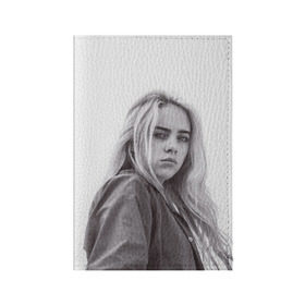 Обложка для паспорта матовая кожа с принтом BILLIE EILISH в Курске, натуральная матовая кожа | размер 19,3 х 13,7 см; прозрачные пластиковые крепления | ayelish | bad guy | bellyache | bilie eilish | bilie elish | billie | billie eilish | eilish | electronic | elish | music | били айлиш | билли айлиш | эйлиш | элиш