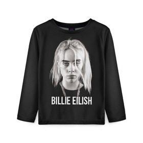 Детский лонгслив 3D с принтом BILLIE EILISH в Курске, 100% полиэстер | длинные рукава, круглый вырез горловины, полуприлегающий силуэт
 | ayelish | bad guy | bellyache | bilie eilish | bilie elish | billie | billie eilish | eilish | electronic | elish | music | били айлиш | билли айлиш | эйлиш | элиш