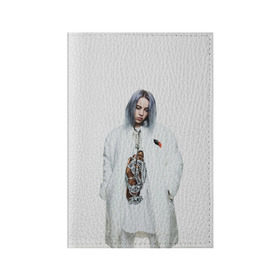 Обложка для паспорта матовая кожа с принтом BILLIE EILISH в Курске, натуральная матовая кожа | размер 19,3 х 13,7 см; прозрачные пластиковые крепления | ayelish | bad guy | bellyache | bilie eilish | bilie elish | billie | billie eilish | eilish | electronic | elish | music | били айлиш | билли айлиш | эйлиш | элиш