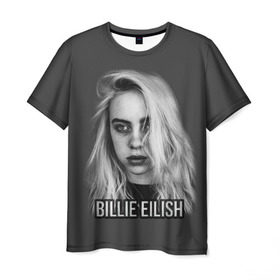 Мужская футболка 3D с принтом BILLIE EILISH в Курске, 100% полиэфир | прямой крой, круглый вырез горловины, длина до линии бедер | ayelish | bad guy | bellyache | bilie eilish | bilie elish | billie | billie eilish | eilish | electronic | elish | music | били айлиш | билли айлиш | эйлиш | элиш