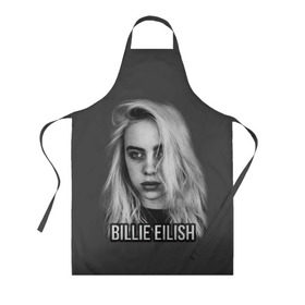 Фартук 3D с принтом BILLIE EILISH в Курске, 100% полиэстер | общий размер — 65 х 85 см, ширина нагрудника — 26 см, горловина — 53 см, длина завязок — 54 см, общий обхват в поясе — 173 см. Принт на завязках и на горловине наносится с двух сторон, на основной части фартука — только с внешней стороны | ayelish | bad guy | bellyache | bilie eilish | bilie elish | billie | billie eilish | eilish | electronic | elish | music | били айлиш | билли айлиш | эйлиш | элиш