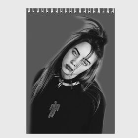 Скетчбук с принтом BILLIE EILISH в Курске, 100% бумага
 | 48 листов, плотность листов — 100 г/м2, плотность картонной обложки — 250 г/м2. Листы скреплены сверху удобной пружинной спиралью | ayelish | bad guy | bellyache | bilie eilish | bilie elish | billie | billie eilish | eilish | electronic | elish | music | били айлиш | билли айлиш | эйлиш | элиш