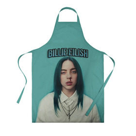 Фартук 3D с принтом BILLIE EILISH в Курске, 100% полиэстер | общий размер — 65 х 85 см, ширина нагрудника — 26 см, горловина — 53 см, длина завязок — 54 см, общий обхват в поясе — 173 см. Принт на завязках и на горловине наносится с двух сторон, на основной части фартука — только с внешней стороны | ayelish | bad guy | bellyache | bilie eilish | bilie elish | billie | billie eilish | eilish | electronic | elish | music | били айлиш | билли айлиш | эйлиш | элиш