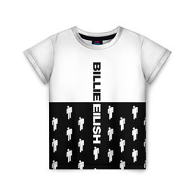 Детская футболка 3D с принтом BILLIE EILISH в Курске, 100% гипоаллергенный полиэфир | прямой крой, круглый вырез горловины, длина до линии бедер, чуть спущенное плечо, ткань немного тянется | be | billie | billie eilish | билли | билли айлиш