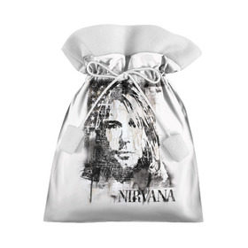 Подарочный 3D мешок с принтом Kurt Cobain в Курске, 100% полиэстер | Размер: 29*39 см | bleach | blew | cobain | dave | geffen | hormoaning | in utero | incesticide | krist | kurt | nevermind | nirvana | novoselic | rock | vevo | геффен | курт кобейн | нирвана | рок