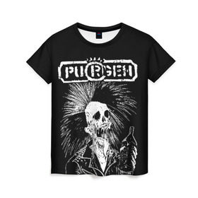 Женская футболка 3D с принтом Purgen в Курске, 100% полиэфир ( синтетическое хлопкоподобное полотно) | прямой крой, круглый вырез горловины, длина до линии бедер | punks | purgen | панки | пурген