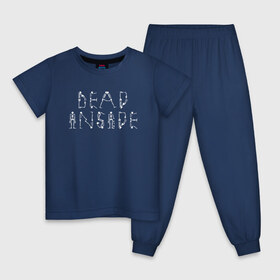 Детская пижама хлопок с принтом Dead inside в Курске, 100% хлопок |  брюки и футболка прямого кроя, без карманов, на брюках мягкая резинка на поясе и по низу штанин
 | 