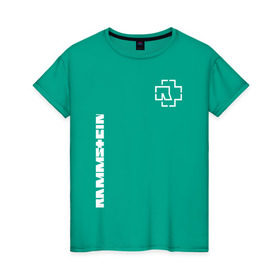 Женская футболка хлопок с принтом RAMMSTEIN (НА СПИНЕ) в Курске, 100% хлопок | прямой крой, круглый вырез горловины, длина до линии бедер, слегка спущенное плечо | rammstein | рамштайн