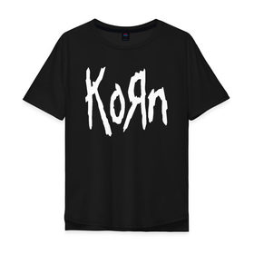 Мужская футболка хлопок Oversize с принтом KORN в Курске, 100% хлопок | свободный крой, круглый ворот, “спинка” длиннее передней части | korn | корн | коян