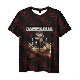 Мужская футболка 3D с принтом Rammstein (Росомаха) в Курске, 100% полиэфир | прямой крой, круглый вырез горловины, длина до линии бедер | rammstein