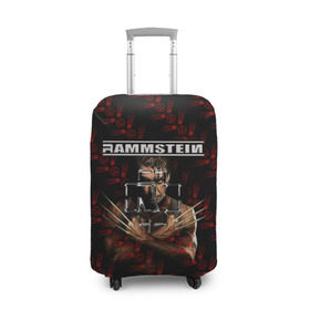 Чехол для чемодана 3D с принтом Rammstein (Росомаха) в Курске, 86% полиэфир, 14% спандекс | двустороннее нанесение принта, прорези для ручек и колес | rammstein
