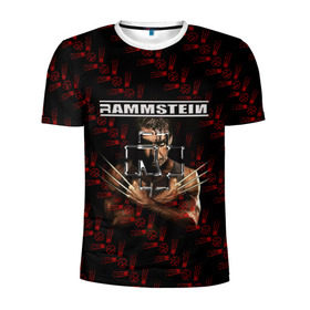 Мужская футболка 3D спортивная с принтом Rammstein (Росомаха) в Курске, 100% полиэстер с улучшенными характеристиками | приталенный силуэт, круглая горловина, широкие плечи, сужается к линии бедра | Тематика изображения на принте: rammstein