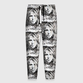 Мужские брюки 3D с принтом Kurt Cobain в Курске, 100% полиэстер | манжеты по низу, эластичный пояс регулируется шнурком, по бокам два кармана без застежек, внутренняя часть кармана из мелкой сетки | 