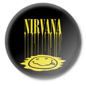 Значок с принтом Nirvana в Курске,  металл | круглая форма, металлическая застежка в виде булавки | bleach | blew | cobain | dave | geffen | hormoaning | in utero | incesticide | krist | kurt | nevermind | nirvana | novoselic | rock | vevo | геффен | курт кобейн | нирвана | рок