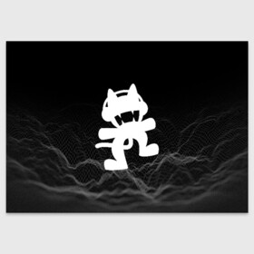 Поздравительная открытка с принтом MONSTERCAT в Курске, 100% бумага | плотность бумаги 280 г/м2, матовая, на обратной стороне линовка и место для марки
 | Тематика изображения на принте: cat | monster | monster cat | monstercat | кот | монстеркет