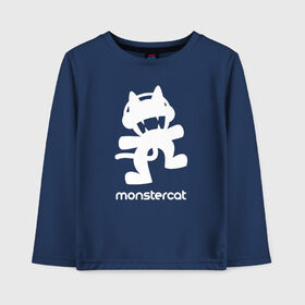 Детский лонгслив хлопок с принтом MONSTERCAT в Курске, 100% хлопок | круглый вырез горловины, полуприлегающий силуэт, длина до линии бедер | cat | monster | monster cat | monstercat | кот | монстеркет