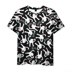 Мужская футболка 3D с принтом ЪУЪ СЪУКА ГЛИТЧ в Курске, 100% полиэфир | прямой крой, круглый вырез горловины, длина до линии бедер | cat | mem | memes | интернет приколы | кот | мем | мем кот | ъуъ | ъуъ съука