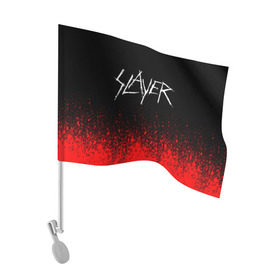 Флаг для автомобиля с принтом SLAYER (14) в Курске, 100% полиэстер | Размер: 30*21 см | metal | music | rock | slayer | метал | музыка | рок
