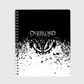 Тетрадь с принтом Overlord в Курске, 100% бумага | 48 листов, плотность листов — 60 г/м2, плотность картонной обложки — 250 г/м2. Листы скреплены сбоку удобной пружинной спиралью. Уголки страниц и обложки скругленные. Цвет линий — светло-серый
 | Тематика изображения на принте: overlord | аниме | гранж | лого | логотип | оверлорд | сериал | текстура