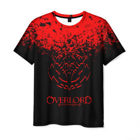 Мужская футболка 3D с принтом Overlord. в Курске, 100% полиэфир | прямой крой, круглый вырез горловины, длина до линии бедер | Тематика изображения на принте: overlord | аниме | гранж | лого | логотип | оверлорд | сериал | текстура