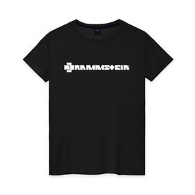 Женская футболка хлопок с принтом RAMMSTEIN (НА СПИНЕ) в Курске, 100% хлопок | прямой крой, круглый вырез горловины, длина до линии бедер, слегка спущенное плечо | rammstein | рамштайн