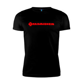 Мужская футболка премиум с принтом RAMMSTEIN (НА СПИНЕ) в Курске, 92% хлопок, 8% лайкра | приталенный силуэт, круглый вырез ворота, длина до линии бедра, короткий рукав | Тематика изображения на принте: rammstein | рамштайн