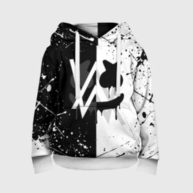 Детская толстовка 3D с принтом ALAN WALKER x MARSHMELLO в Курске, 100% полиэстер | двухслойный капюшон со шнурком для регулировки, мягкие манжеты на рукавах и по низу толстовки, спереди карман-кенгуру с мягким внутренним слоем | Тематика изображения на принте: alan walker | aw | electro | electro music | marshmello | music | алан уокер | маршмелло | музыка | музыкант | электро | электронная музыка