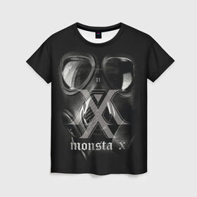 Женская футболка 3D с принтом Monsta X в Курске, 100% полиэфир ( синтетическое хлопкоподобное полотно) | прямой крой, круглый вырез горловины, длина до линии бедер | dramarama | edm | hyungwon | idol | im | j pop | jooheon | k pop | kihyun | kpop | minhyuk | mv | shownu | the code | wonho | вонхо | монста х | хип хоп
