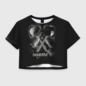 Женская футболка Cropp-top с принтом Monsta X в Курске, 100% полиэстер | круглая горловина, длина футболки до линии талии, рукава с отворотами | dramarama | edm | hyungwon | idol | im | j pop | jooheon | k pop | kihyun | kpop | minhyuk | mv | shownu | the code | wonho | вонхо | монста х | хип хоп