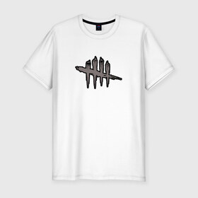 Мужская футболка премиум с принтом DEAD BY DAYLIGHT в Курске, 92% хлопок, 8% лайкра | приталенный силуэт, круглый вырез ворота, длина до линии бедра, короткий рукав | dbd | dead by daylight | survival horror | дбд | мертвы к рассвету