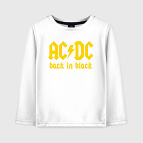 Детский лонгслив хлопок с принтом AC DC BACK IN BLACK в Курске, 100% хлопок | круглый вырез горловины, полуприлегающий силуэт, длина до линии бедер | ac dc | acdc | ас дс | асдс