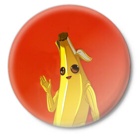 Значок с принтом Banana в Курске,  металл | круглая форма, металлическая застежка в виде булавки | epic | fortnite | банан | фортнайт | эпик