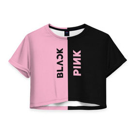 Женская футболка Cropp-top с принтом BLACKPINK в Курске, 100% полиэстер | круглая горловина, длина футболки до линии талии, рукава с отворотами | black | blackpink | bts | jennie | jisoo | k pop | kim | lalisa | lisa | manoban | park | pink | rose | young | бтс | дженни | джису | ён | ким | лалиса | лиса | манобан | пак | розэ | че