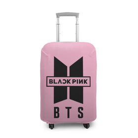 Чехол для чемодана 3D с принтом BTS and BLACKPINK в Курске, 86% полиэфир, 14% спандекс | двустороннее нанесение принта, прорези для ручек и колес | bangtan boys | black | blackpink | bt21 | bts | k pop | pink | rose | блек пинк | блекпинк | блэк пинк | блэкпинк | бтс