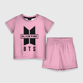 Детский костюм с шортами 3D с принтом BTS and BLACKPINK в Курске,  |  | bangtan boys | black | blackpink | bt21 | bts | k pop | pink | rose | блек пинк | блекпинк | блэк пинк | блэкпинк | бтс